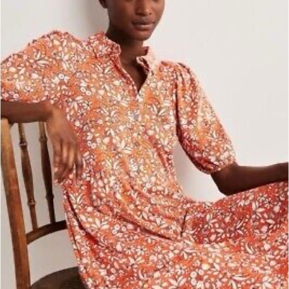 Boden Mini Jersey Shirt Dress in Tigerlilly Wildflower Modal Cotton Blend 4P EUC - Picture 3 of 11